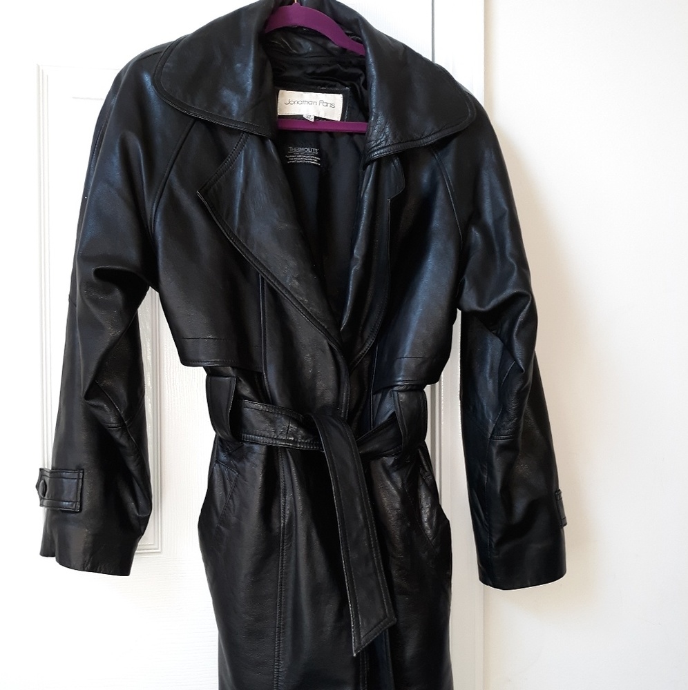 Jonathan Paris leather coat black